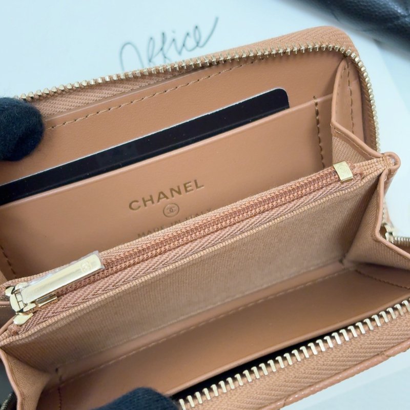 香奈兒 CHANEL 新款 大ㄇ拉 奶茶色大ㄇ拉錢包-7