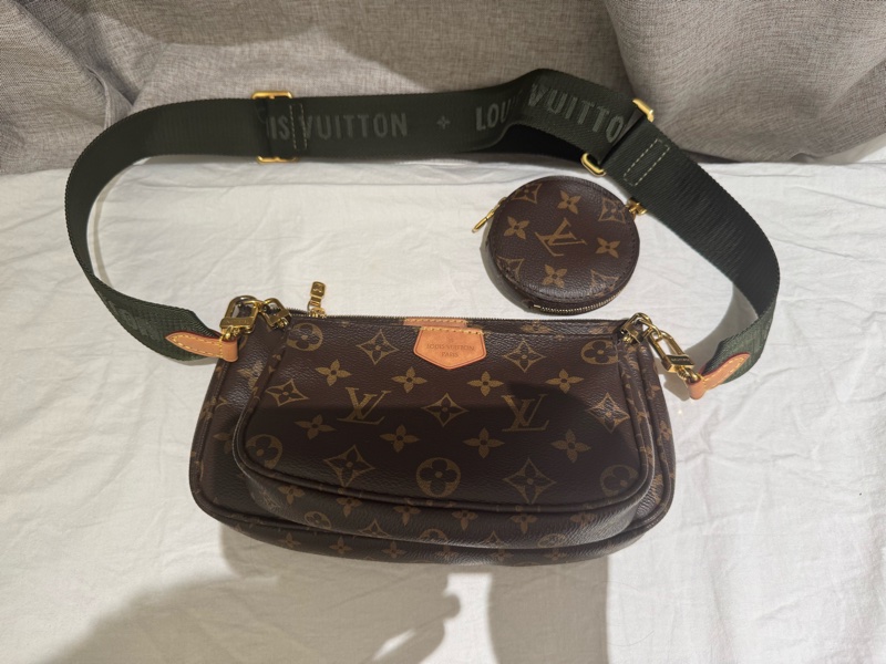 Louis Vuitton 五合一 麻將包 綠色揹袋款 M44813-1