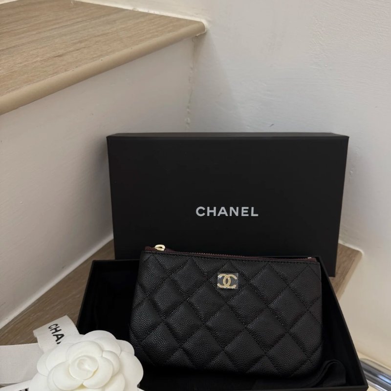Chanel 香奈兒 一字拉鍊零錢包-0