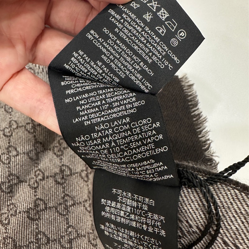 GUCCI GG Monogram 雙面 緹花 logo 洋毛 圍巾 披肩 披巾-15