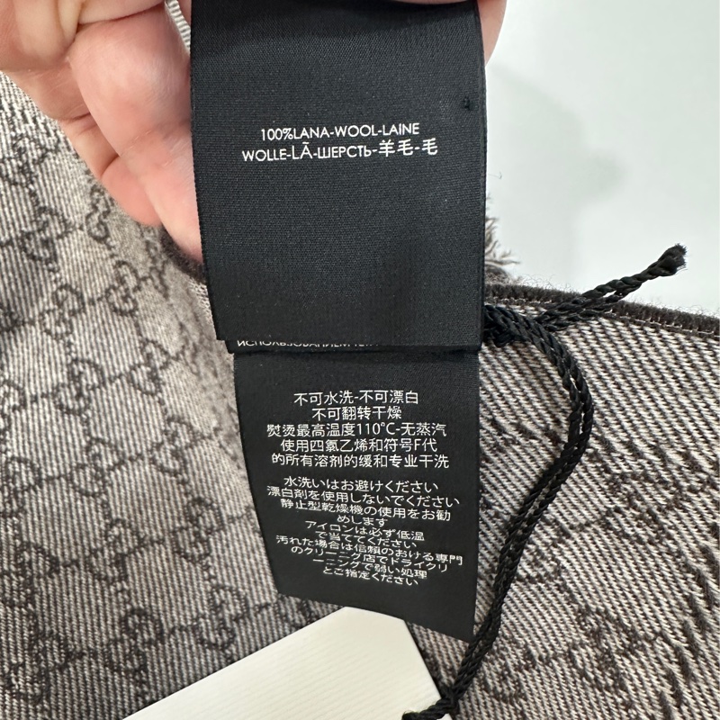 GUCCI GG Monogram 雙面 緹花 logo 洋毛 圍巾 披肩 披巾-16