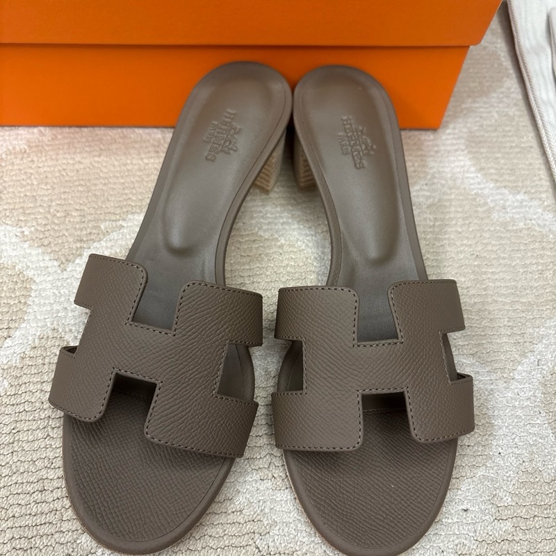HERMES 涼鞋 美鞋 37號 大象灰-4