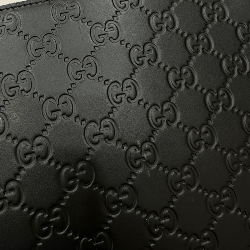 Gucci 爆款🔥 黑色 全皮壓紋 手拿包 文件包 手提包 公文包-8