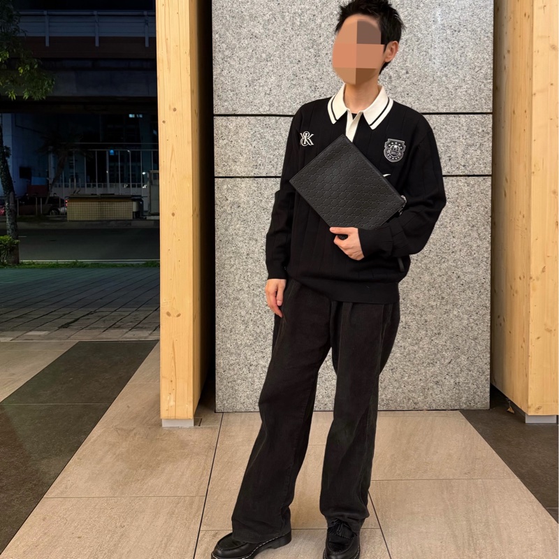 Gucci 爆款🔥 黑色 全皮壓紋 手拿包 文件包 手提包 公文包-9