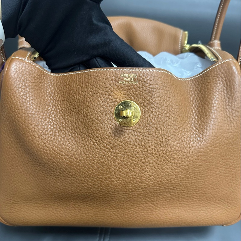Hermes Lindy 30 金棕金扣-14