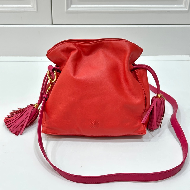 Loewe Flamenco 胭脂紅 福袋包 斜背包 肩背包 側背包 手提包-0