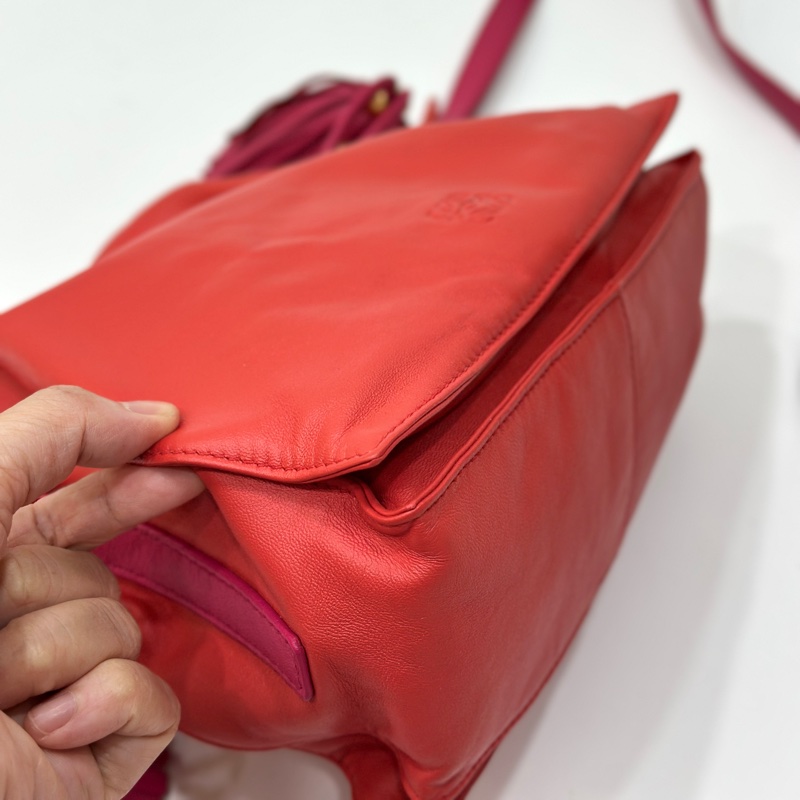 Loewe Flamenco 胭脂紅 福袋包 斜背包 肩背包 側背包 手提包-7