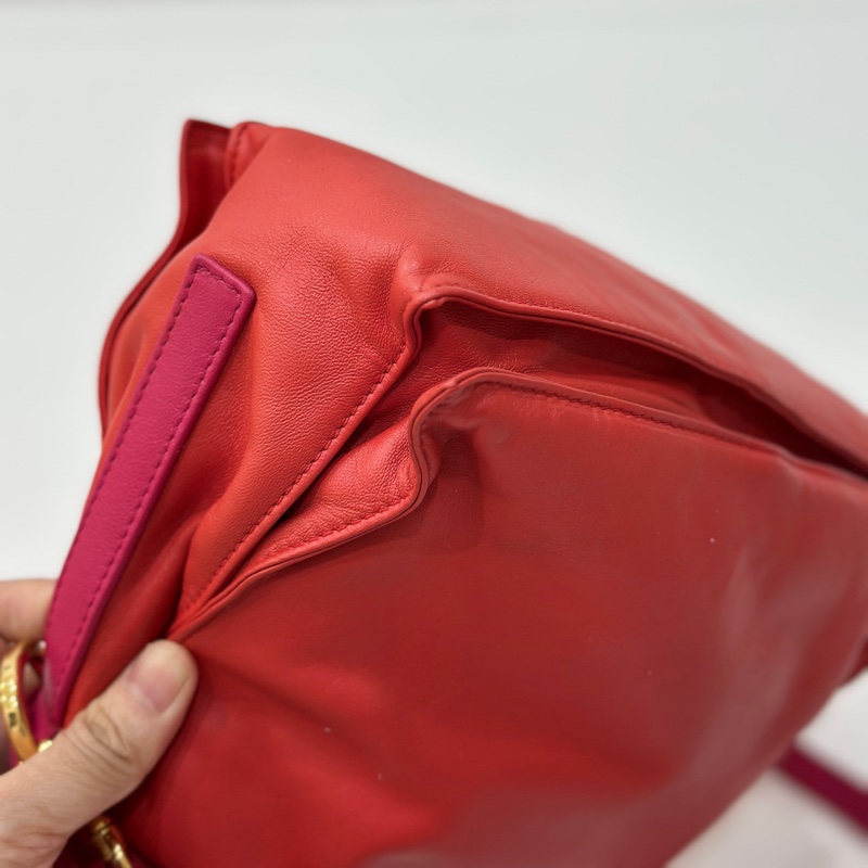 Loewe Flamenco 胭脂紅 福袋包 斜背包 肩背包 側背包 手提包-9