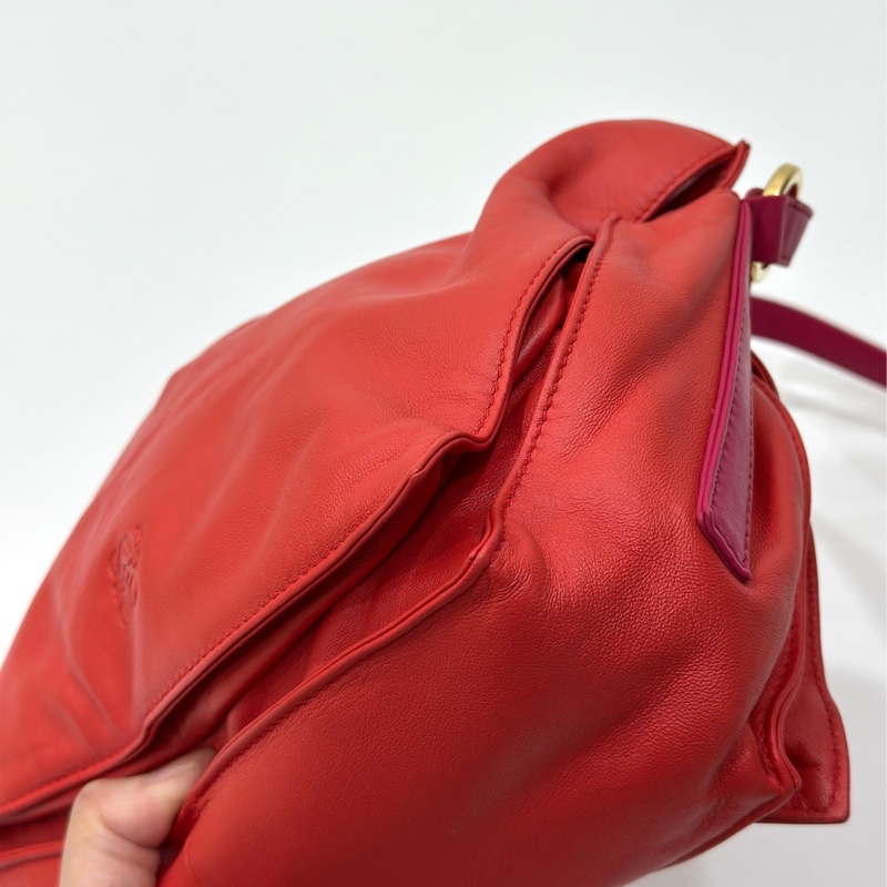 Loewe Flamenco 胭脂紅 福袋包 斜背包 肩背包 側背包 手提包-10