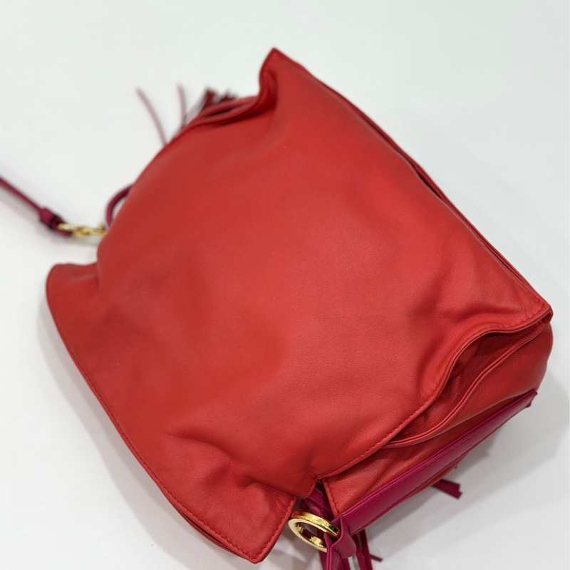 Loewe Flamenco 胭脂紅 福袋包 斜背包 肩背包 側背包 手提包-12