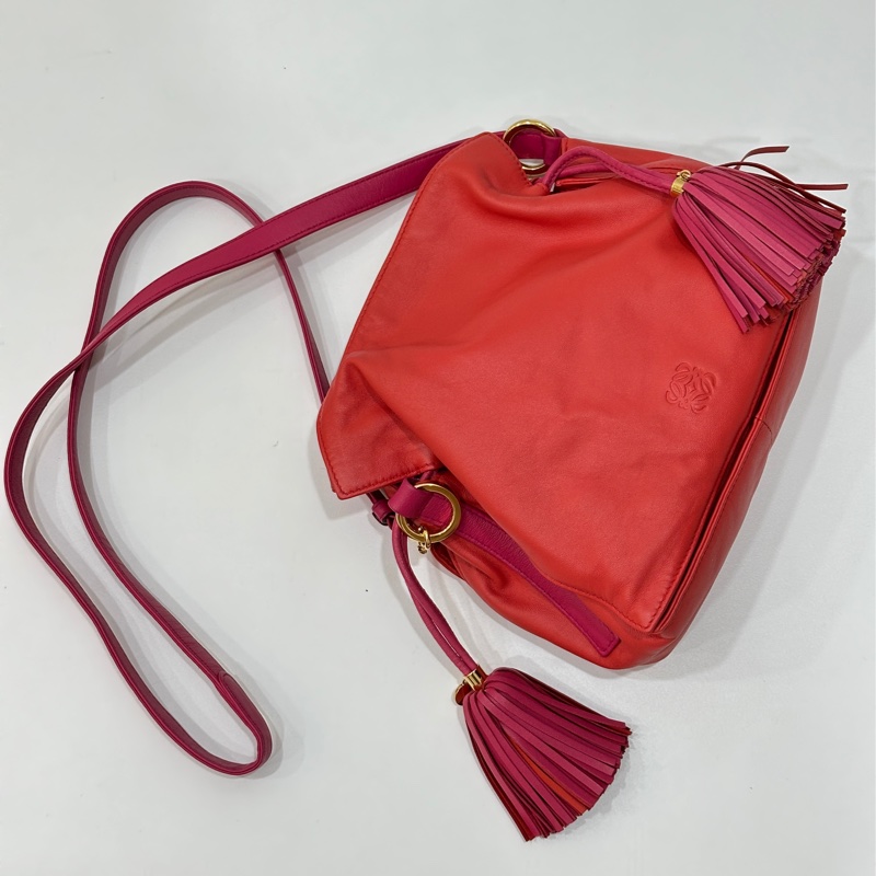 Loewe Flamenco 胭脂紅 福袋包 斜背包 肩背包 側背包 手提包-13