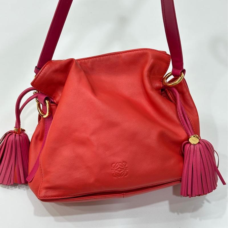 Loewe Flamenco 胭脂紅 福袋包 斜背包 肩背包 側背包 手提包-14