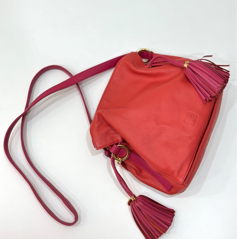 Loewe Flamenco 胭脂紅 福袋包 斜背包 肩背包 側背包 手提包-26