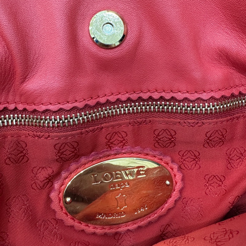 Loewe Flamenco 胭脂紅 福袋包 斜背包 肩背包 側背包 手提包-34