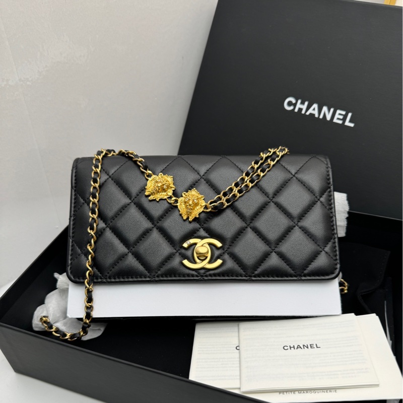 Chanel 香奈兒 23A手工坊獅子WOC 黑金-0