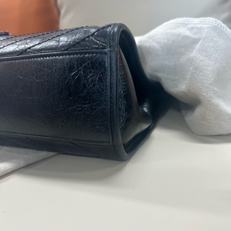YSL/聖羅蘭 Niki shopping bag 中號 黑色 銀色金屬鏈條-4