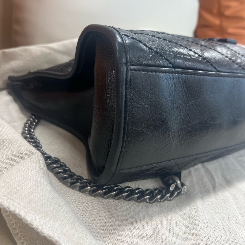 YSL/聖羅蘭 Niki shopping bag 中號 黑色 銀色金屬鏈條-5