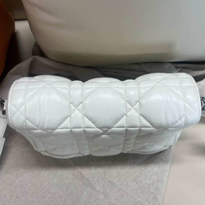 Dior/迪奥 Diorcamp 小号 白色 藤格纹全皮款 肩背包 斜背包-1