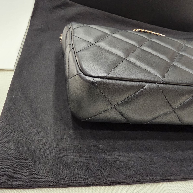 全新Chanel 法棍包(黑金.短鏈.晶片款)-4