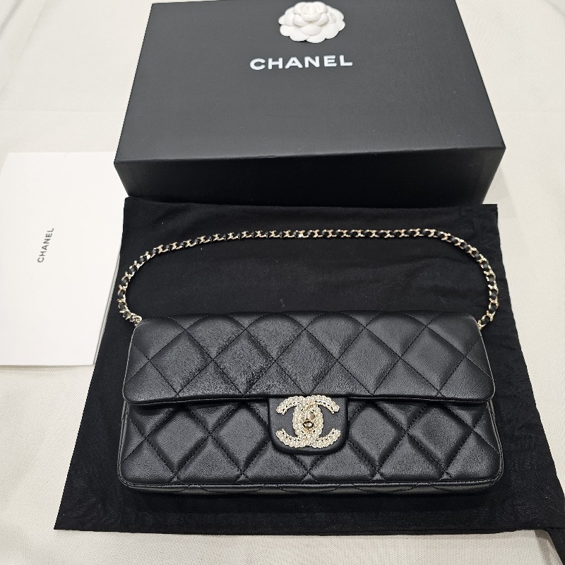 全新Chanel 法棍包(黑金.短鏈.晶片款)-7