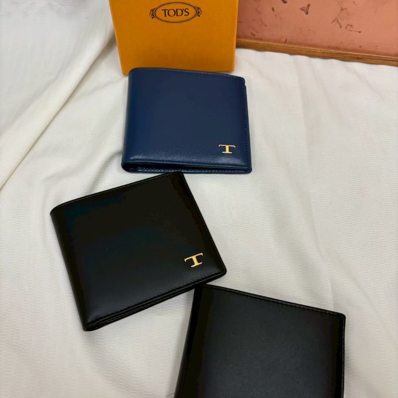 Tod’s 牛皮 8卡男用短夾 黑色-0