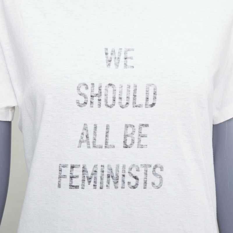 CHRISTIAN DIOR We Should All Be Feminists print white tshirt S Rihanna-6