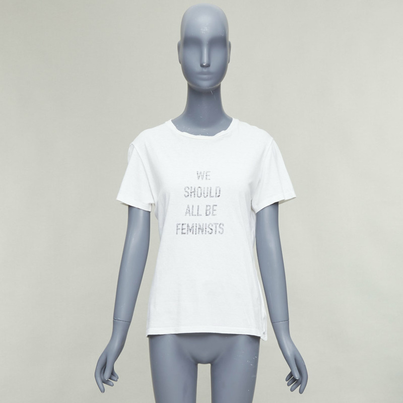 CHRISTIAN DIOR We Should All Be Feminists print white tshirt S Rihanna-8