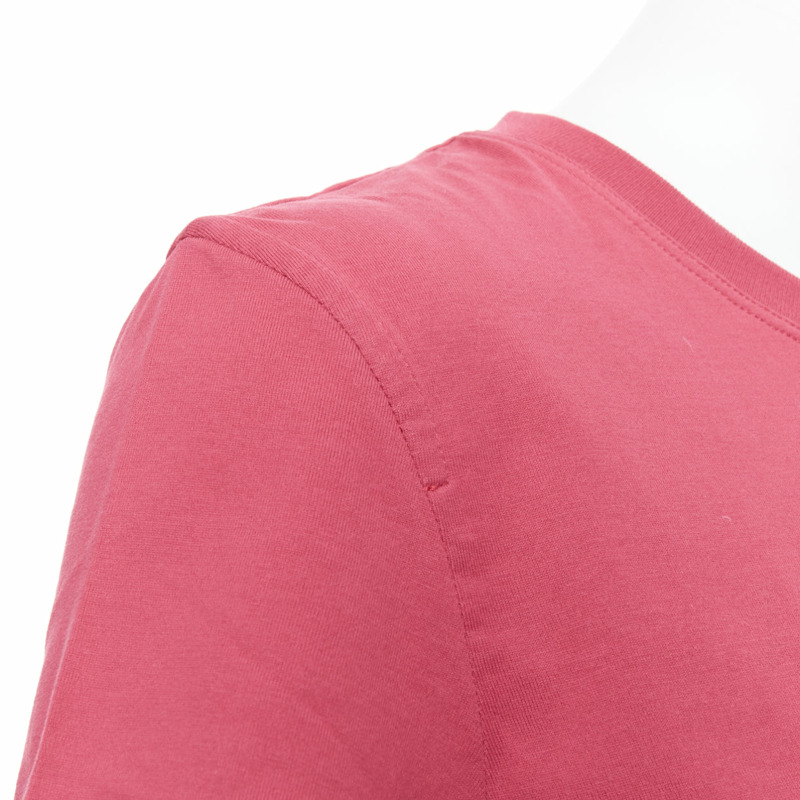 HERMES Embroidered Pocket raspberry pink H motif tshirt FR38 M-6
