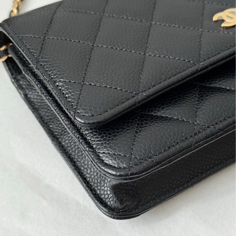 Chanel 香奈兒 黑金荔枝皮經典 WOC-11