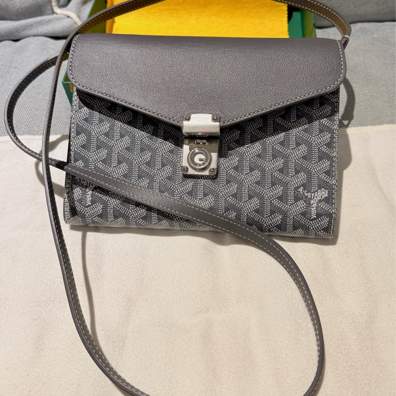 Goyard Chypre pouch 信封銀釦斜背包 灰銀-7