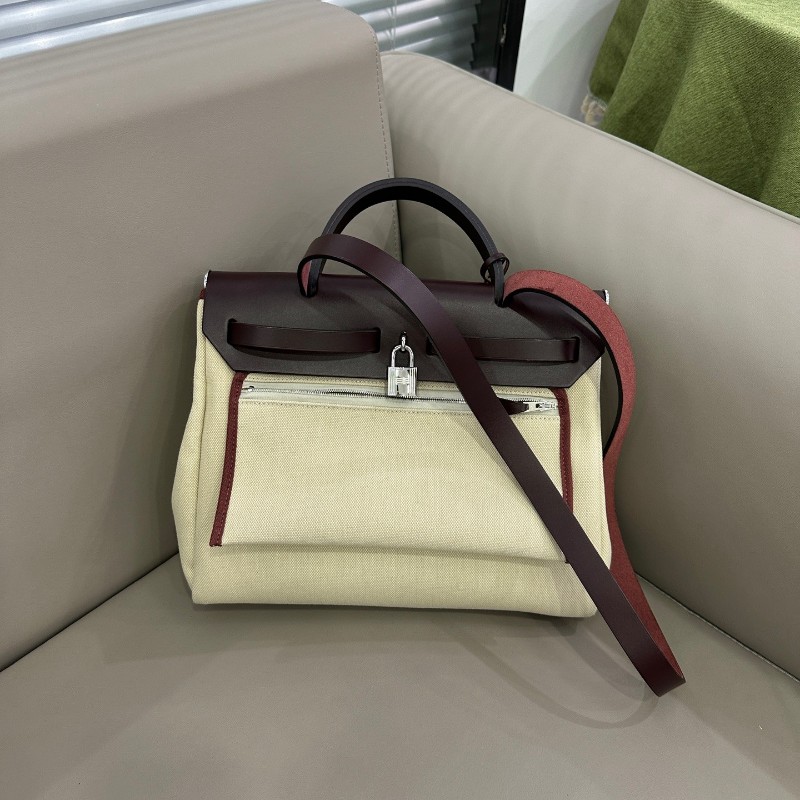 Hermes愛馬仕 herbag31紅棕金扣 Z刻 肩背包 斜背包-1