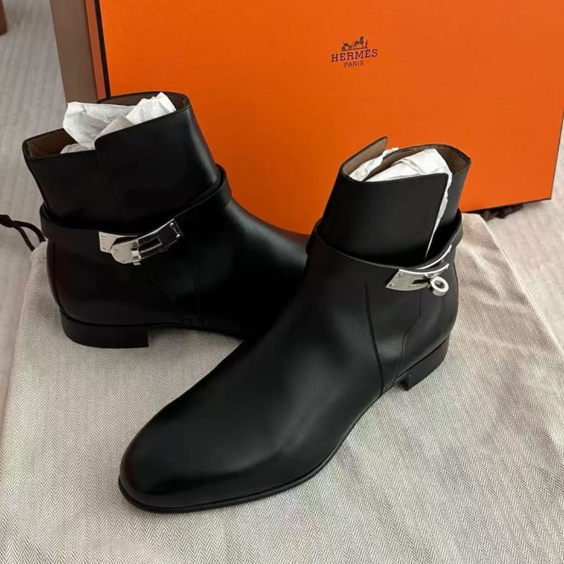 hermes neo黑銀kelly扣短靴 38號 全新 配件塵袋-3