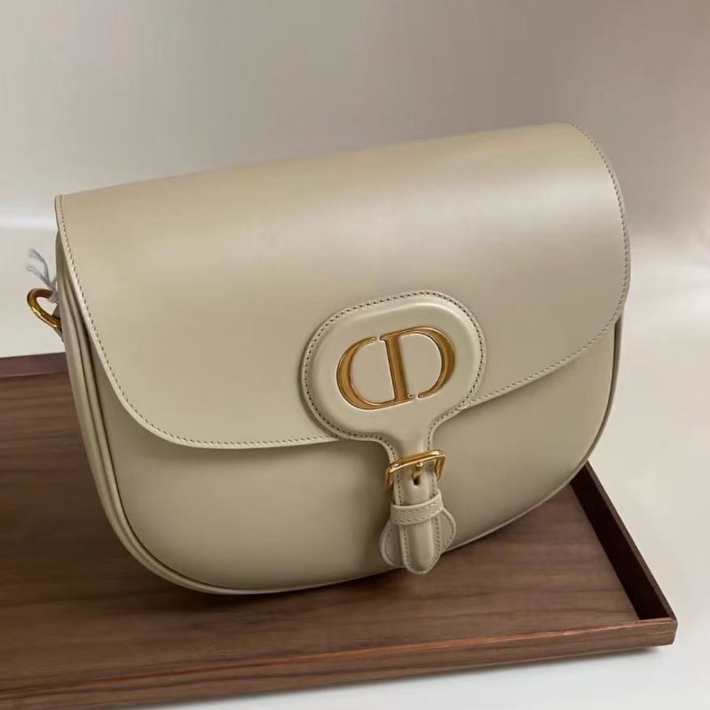 dior bobby大號馬鞍包淺駝色oblique老花刺繡肩帶 box小牛皮 27*8*19.5 全新配件塵袋盒子保卡-1