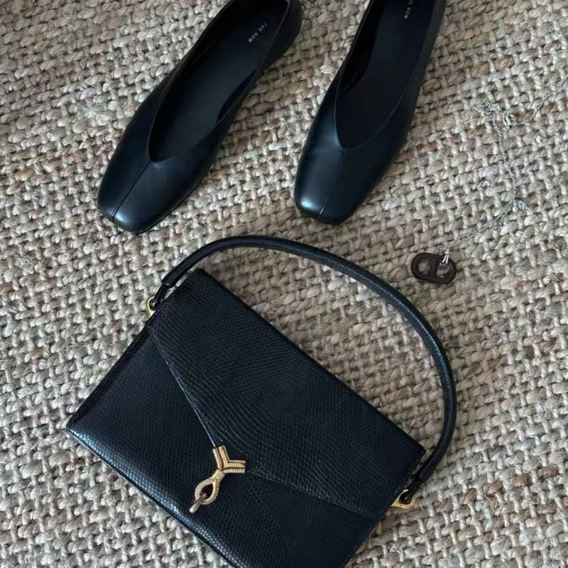 hermes cordeau 黑色金扣蜥蜴皮繩結包 24×17cm 99新 配件塵袋-0