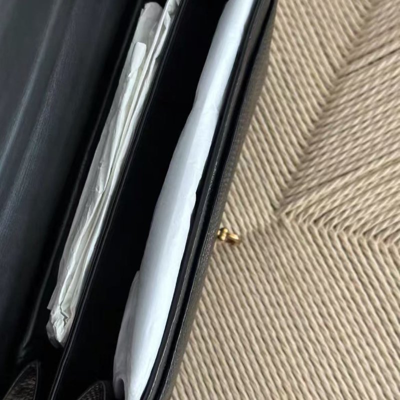 hermes cordeau 黑色金扣蜥蜴皮繩結包 24×17cm 99新 配件塵袋-1