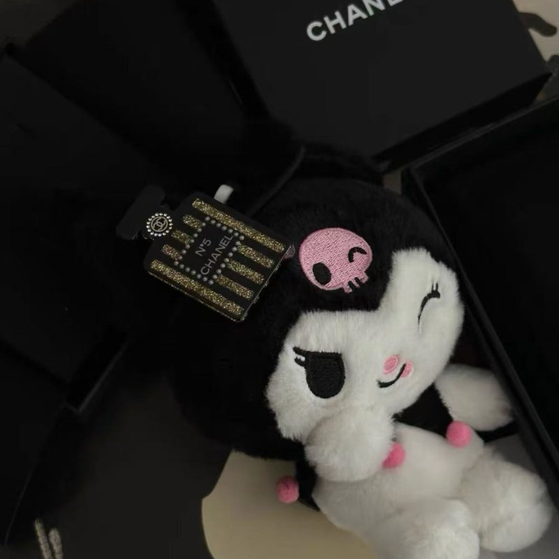 chanel 黑金5號香水瓶造型髮圈 3×5cm 全新閒置配件盒子-4