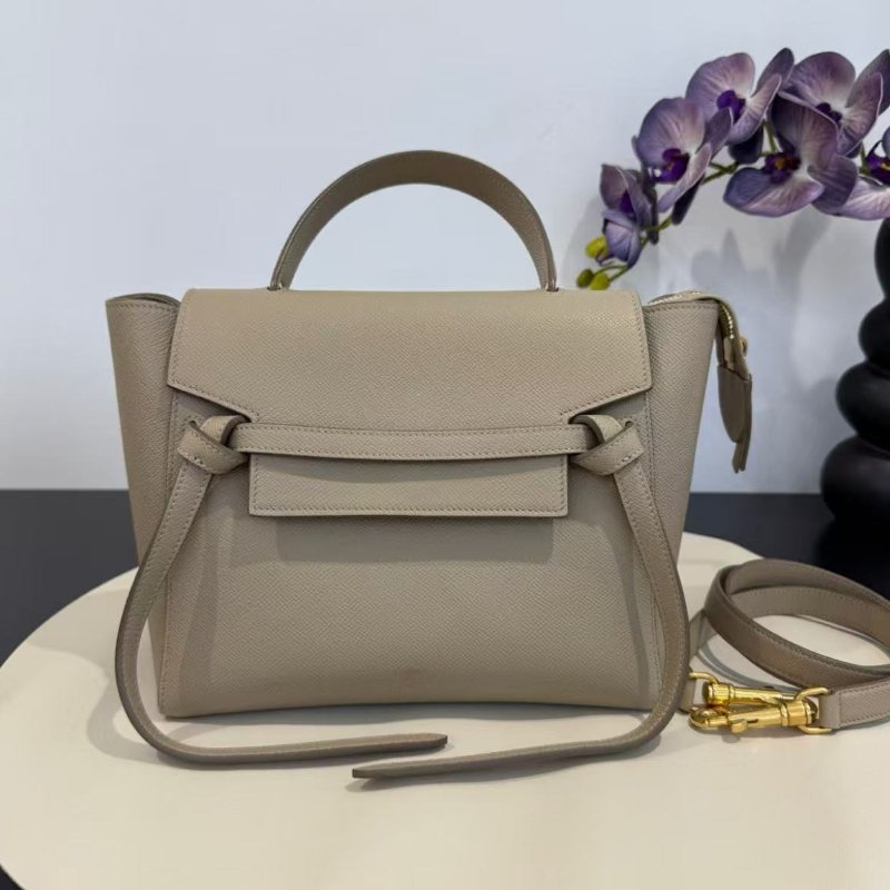 Celine 奶茶色鯰魚包 24×20 99新 配件塵袋-1