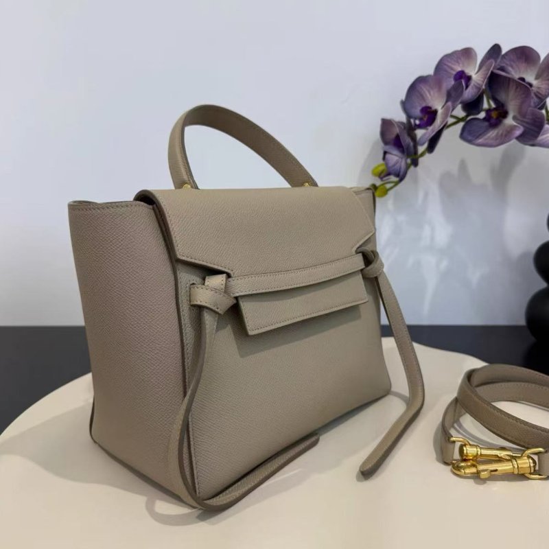 Celine 奶茶色鯰魚包 24×20 99新 配件塵袋-4