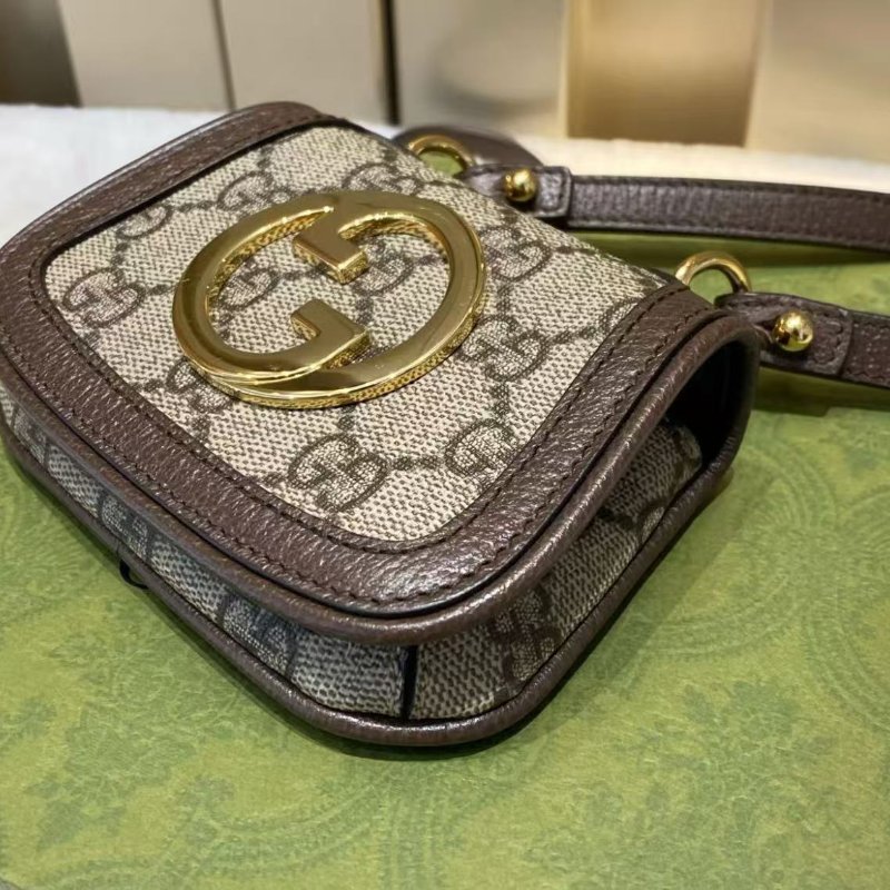Gucci Blondie系列 GG Supreme小廢包耳機包 11.5x9x3cm 全新閒置 配件塵袋盒子-3
