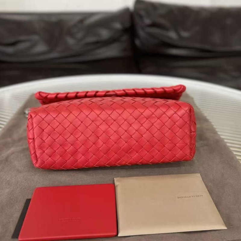 BV 紅色Olimpia 經典編織斜背鍊條包 小號 99新 配件塵袋-3