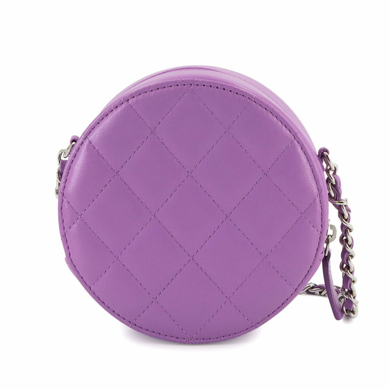 CHANEL Matelasse 迷你經典鏈條單肩包紫色小羊皮(AP0245)-2