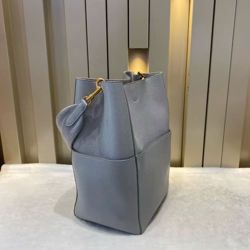 Celine 大象灰全皮水桶包23x33x17cm 96新 配件塵袋-4