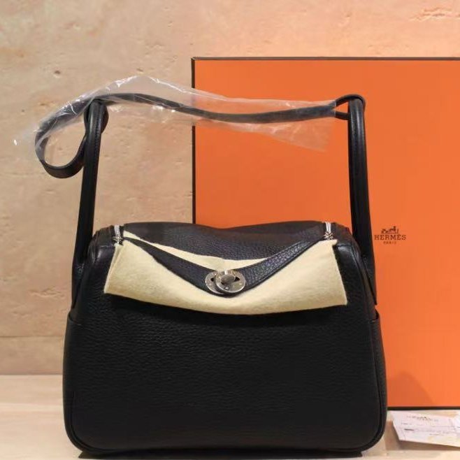 Hermes Lindy26 黑銀tc皮 全新全套-2