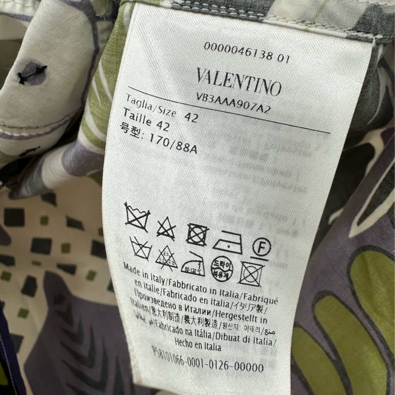 Valentino 華倫天奴男女同款刺繡花短袖襯衫 42碼-2