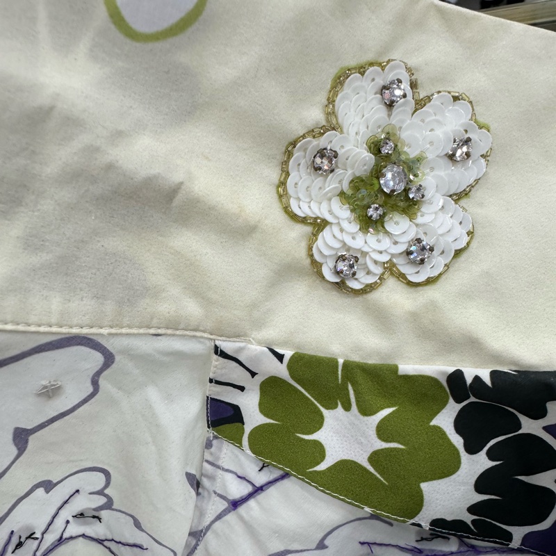Valentino 華倫天奴男女同款刺繡花短袖襯衫 42碼-5