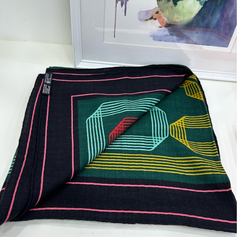 Hermes 愛馬仕羊絨真絲圍巾披肩 經典140*140cm大方巾披肩 70羊絨30真絲-6