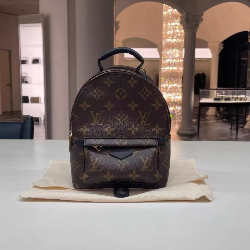 LV Palm Springs 小書包棕色老花 芯片款 全新配件塵袋-2