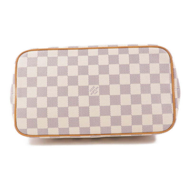 LOUIS VUITTON Damier Azur Saleya PM金扣手挽袋白色-3
