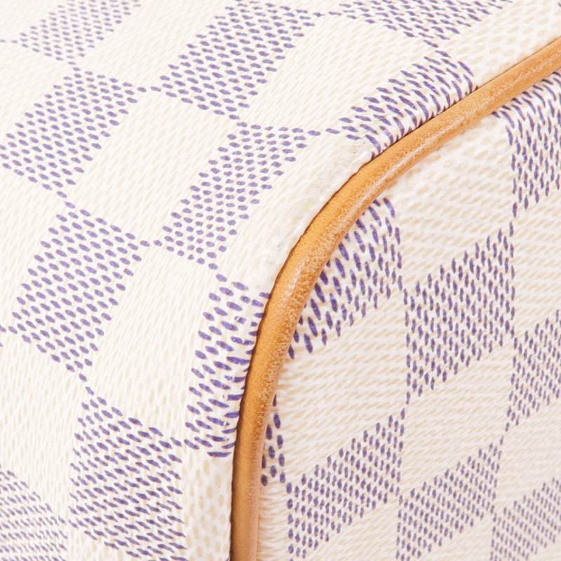 LOUIS VUITTON Damier Azur Saleya PM金扣手挽袋白色-8