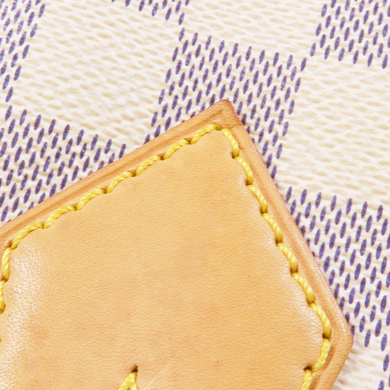 LOUIS VUITTON Damier Azur Saleya PM金扣手挽袋白色-13